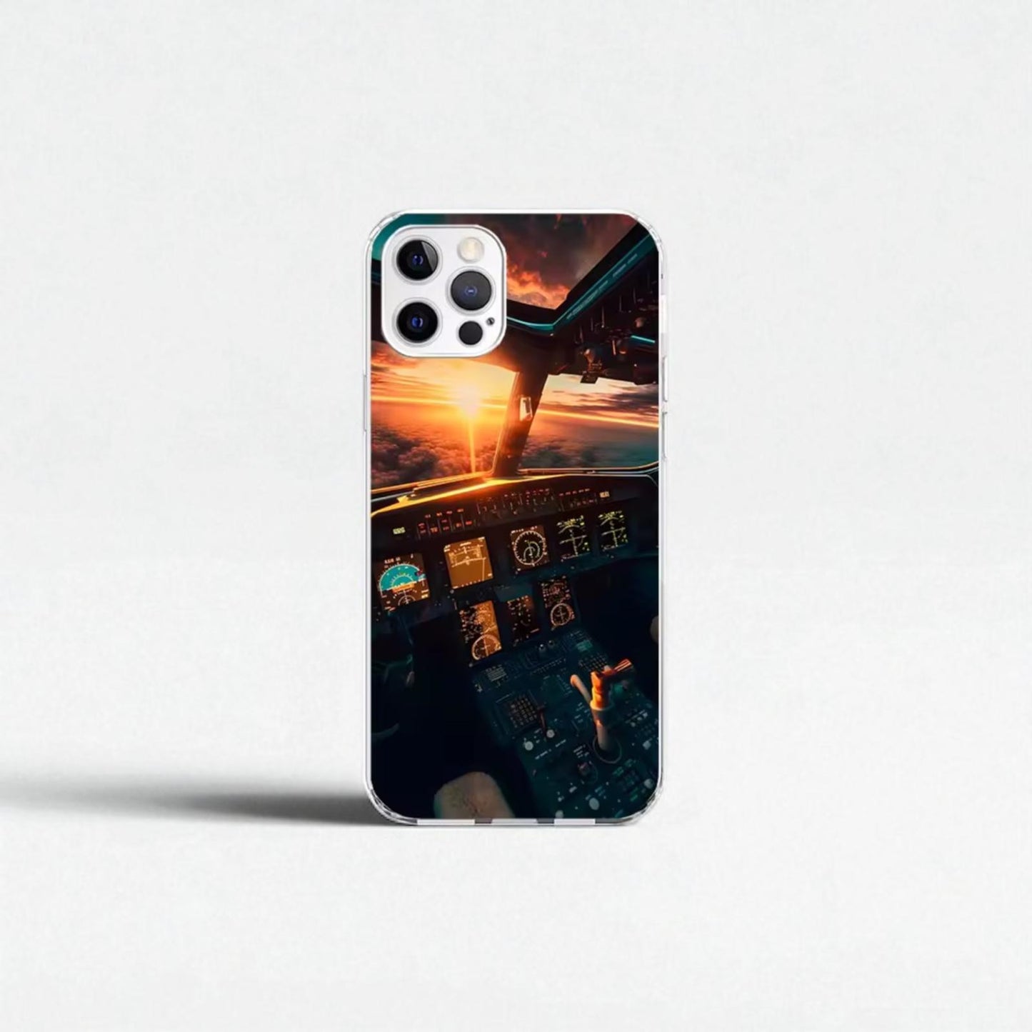 Cartoon Pilot Case – Soft silicone case with airplane motif for iPhone 7–16 Pro Max