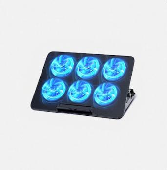 Adjustable Laptop Stand with 6 Fans & 2 USB Ports – Cooling Pad for 12-18 inch Notebooks, MacBook & Tablets