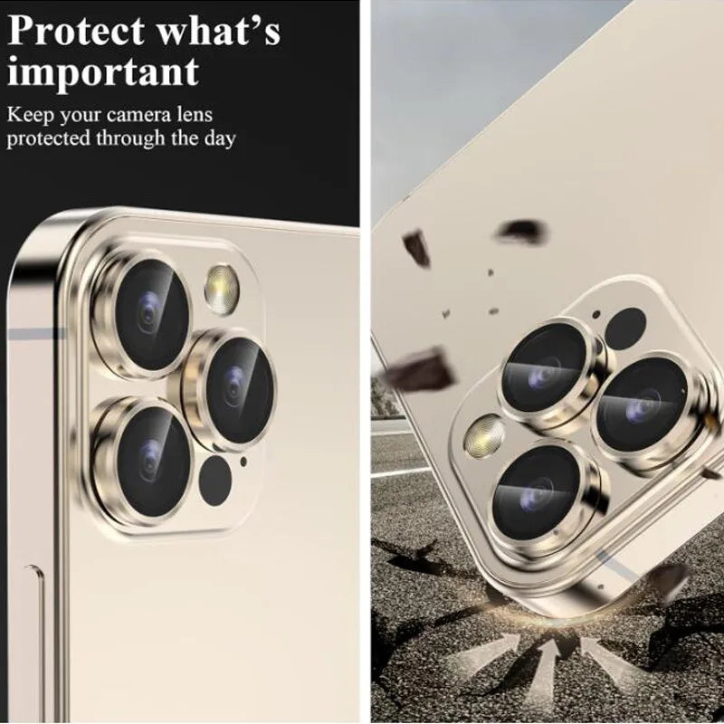 3er-Set Metall-Kameraschutz für iPhone 11–15 Pro / Pro Max – Robuste Linsenabdeckung aus gehärtetem Glas