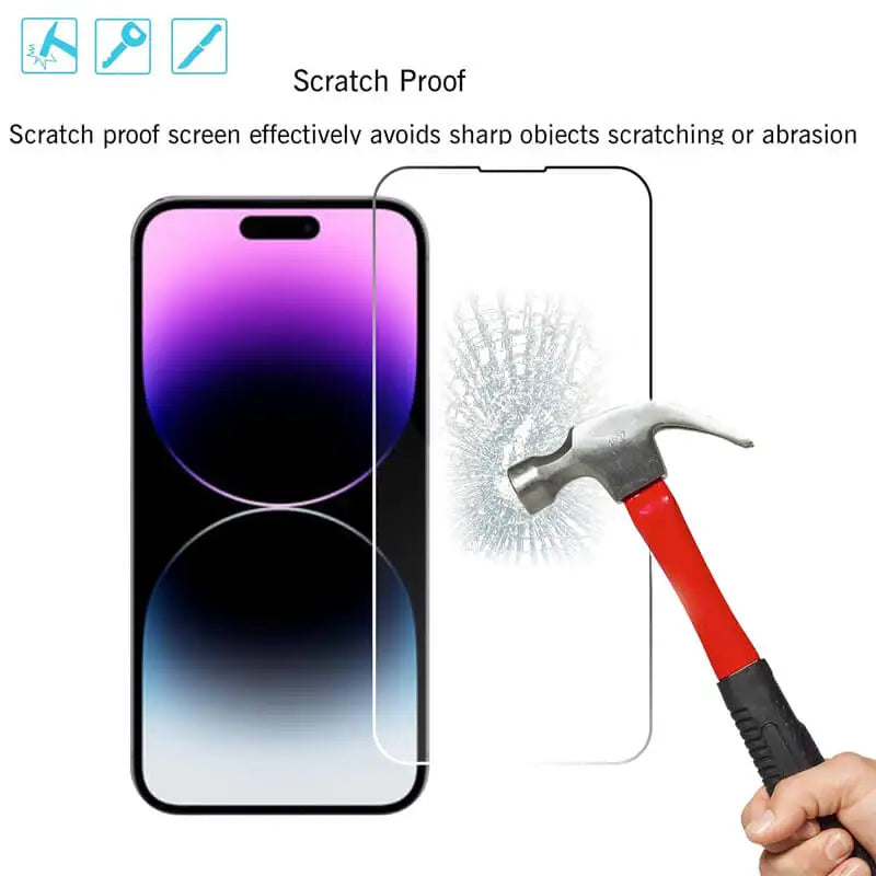 Premium Displayschutzfolie aus gehärtetem Glas für iPhone 11–16 Pro / Pro Max – Ultra-Klar, Anti-Kratzer, HD-Schutzfilm