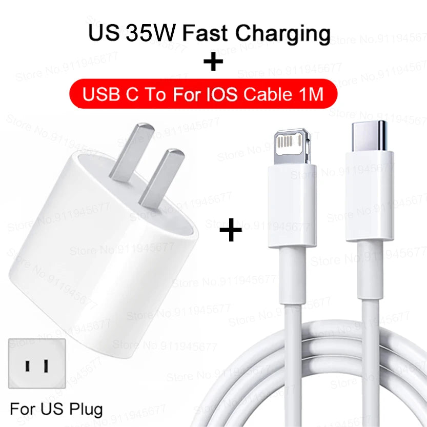 PD 35W Schnellladegerät für iPhone – Schnellladekabel für iPhone 15, 14, 13, 12, 11 Pro Max