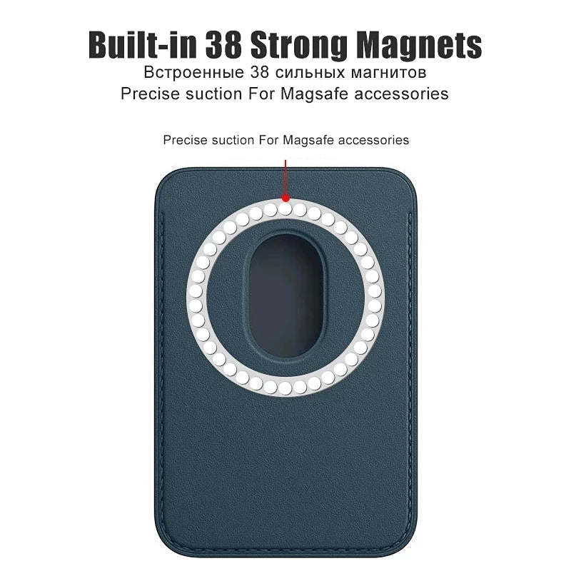 Apple MagSafe Magnetische Kartenhalter-Hülle für iPhone – Leder Brieftasche Tasche