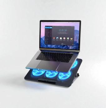Adjustable Laptop Stand with 6 Fans & 2 USB Ports – Cooling Pad for 12-18 inch Notebooks, MacBook & Tablets