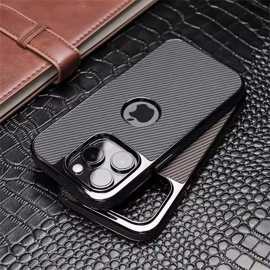 Luxus Galvani Carbon Faser Muster Handyhülle für iPhone – Stoßfest und Matte Rückabdeckung