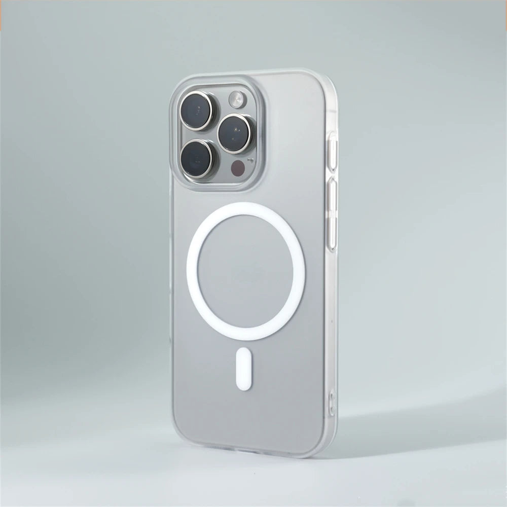 1,0 mm Ultradünne, Matte, Translucente PC-Hülle für iPhone mit Magsafe