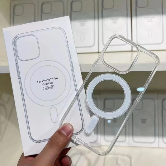 Hard Crystal Magnetische Original-Hülle für iPhone 7–16 Pro Max – Transparent, Magsafe-kompatibel