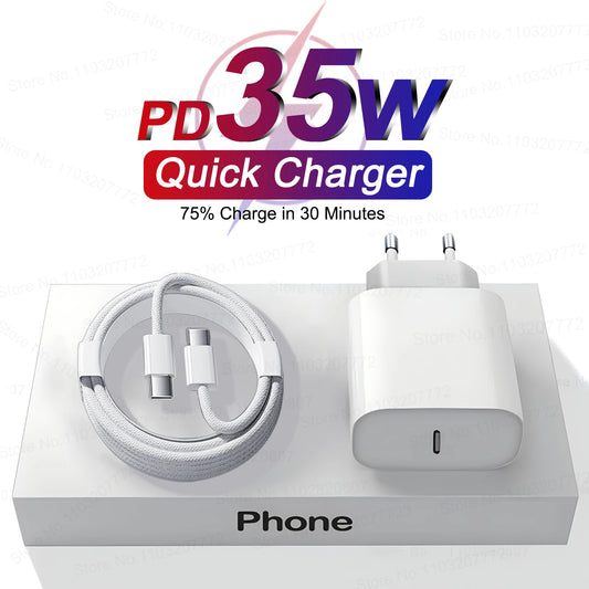 PD 35W Schnellladegerät für iPhone – Schnellladekabel für iPhone 15, 14, 13, 12, 11 Pro Max