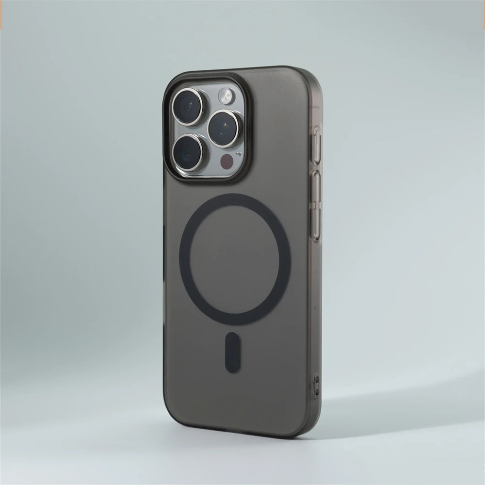 1,0 mm Ultradünne, Matte, Translucente PC-Hülle für iPhone mit Magsafe