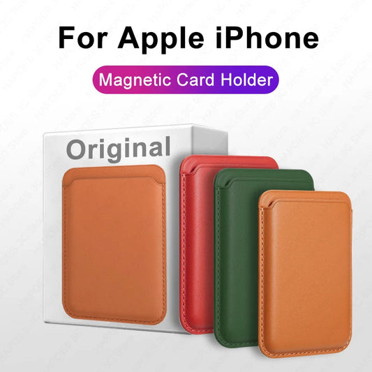 Apple MagSafe Magnetische Kartenhalter-Hülle für iPhone – Leder Brieftasche Tasche