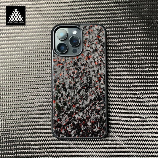 Rote Geschmiedete Magnetische Kohlefaser-Handyhülle für iPhone mit Magsafe