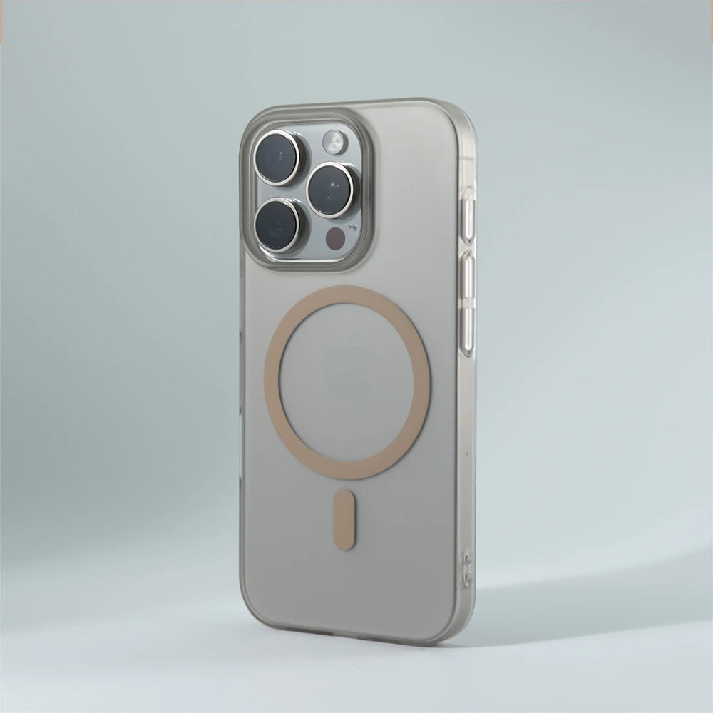 1,0 mm Ultradünne, Matte, Translucente PC-Hülle für iPhone mit Magsafe