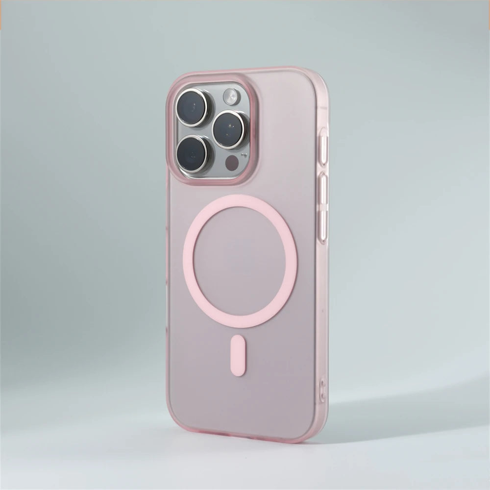 1,0 mm Ultradünne, Matte, Translucente PC-Hülle für iPhone mit Magsafe