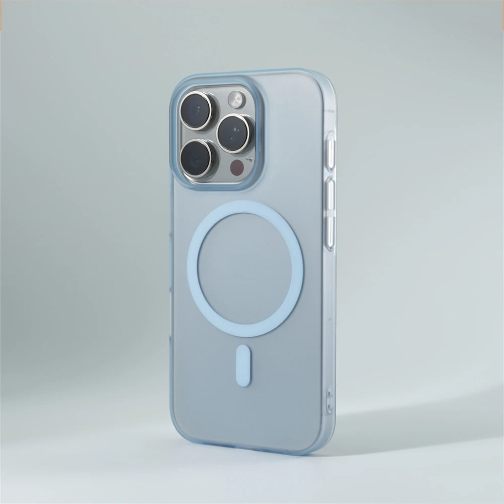 1,0 mm Ultradünne, Matte, Translucente PC-Hülle für iPhone mit Magsafe