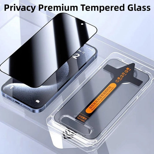 Premium-Hartglas Displayschutzfolie für iPhone 15-Serie – Blasenfreie Installation und Privatsphäre-Schutz