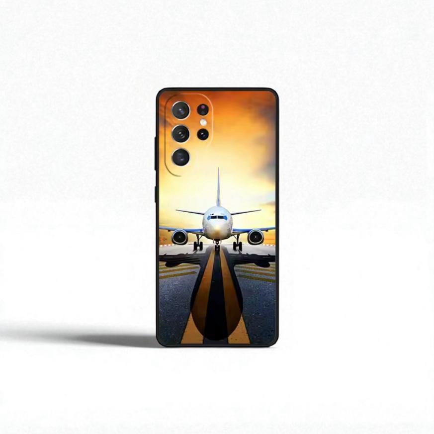 Airplane Travel Phone Case – TPU Silicone Protective Case for Samsung Galaxy S20–S24 Ultra
